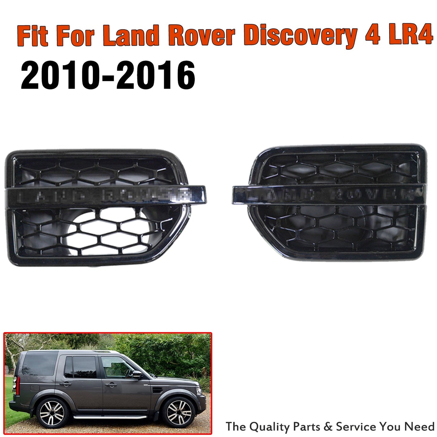 Pair Front Side Fender Air Intake Vent Grille Cover for Land Rover LR4 (2010–2016)