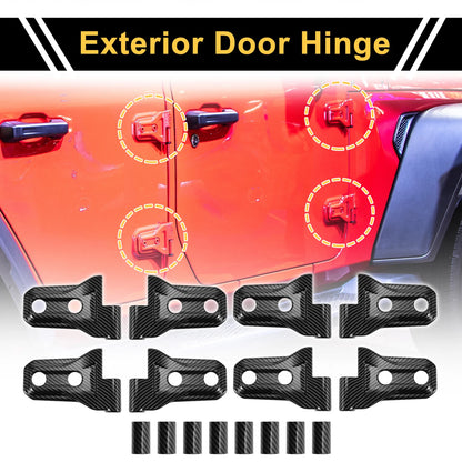 Door Handle Hinge Cover Trim for Jeep Wrangler JL (2018–2023) Carbon Fiber