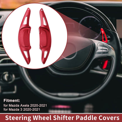 Set of 2 Red Aluminum Alloy Steering Wheel Paddles for Mazda Axela (2020–2021)