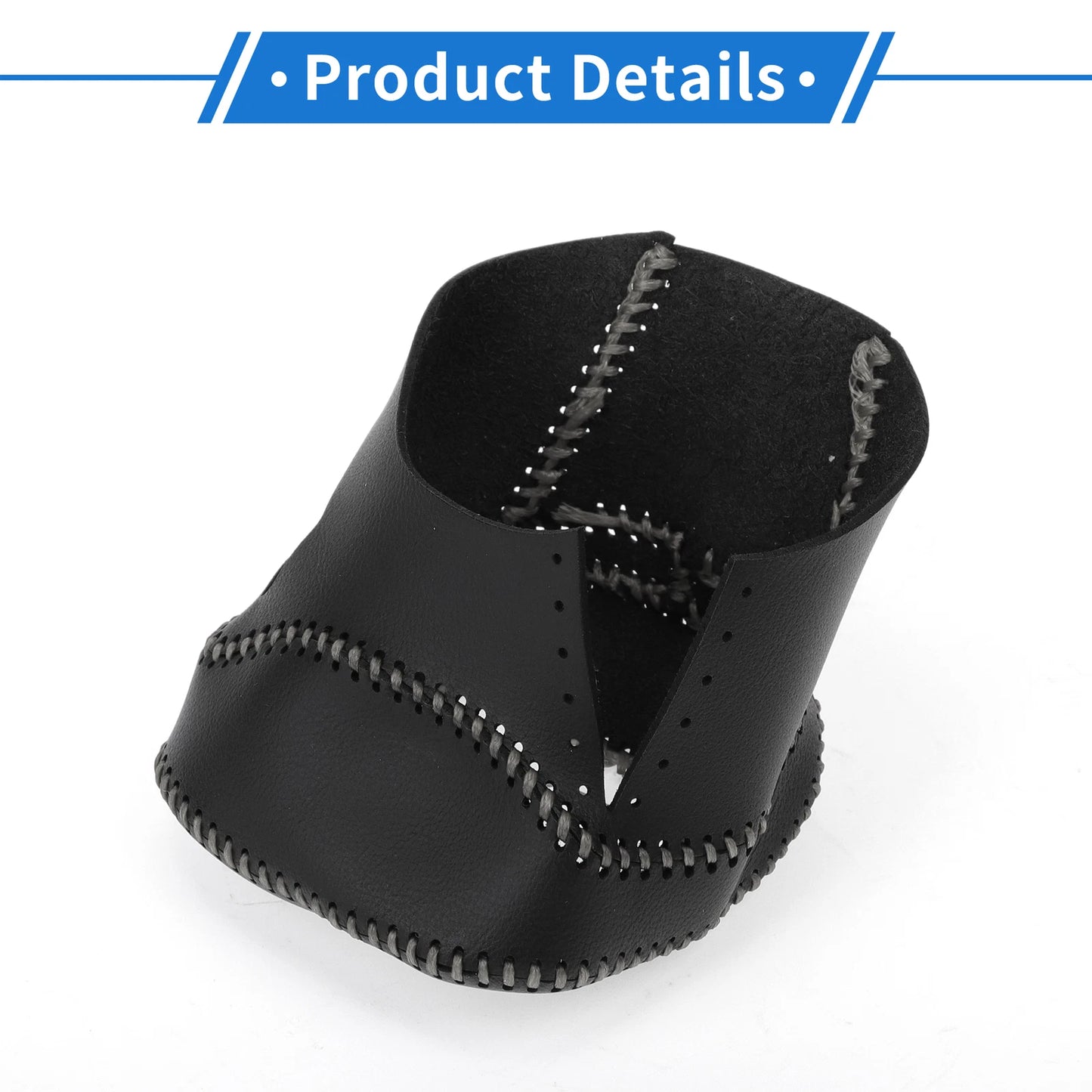 Gear Shift Knob Cover for Nissan Rogue (2021–2024) Black Grey Faux Leather
