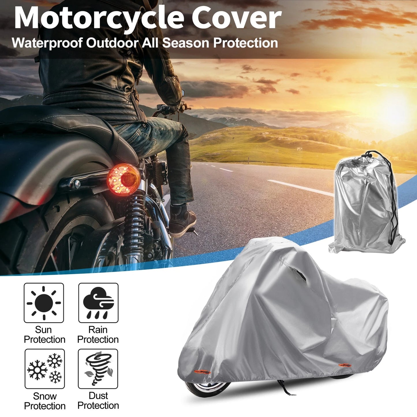 Motorcycle Cover 210D-PU Grey for Kawasaki Z900RS (2018–2024)