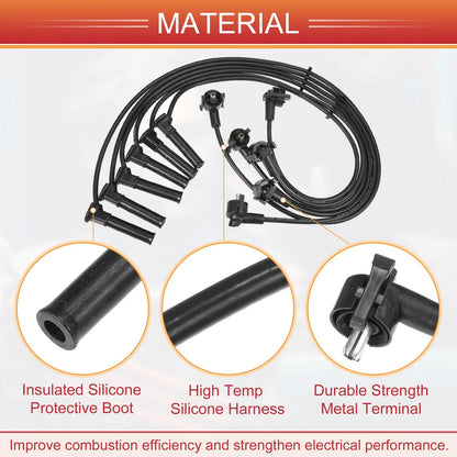 6X Spark Plug Wire Ignition Coil Cable No. 1U2Z12259JB for Ford Explorer (2002–2005)
