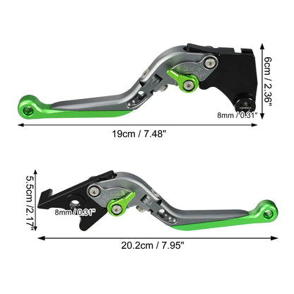 Pair Brake Clutch Levers for Kawasaki Z250SL (2015–2016) Titanium Tone Green