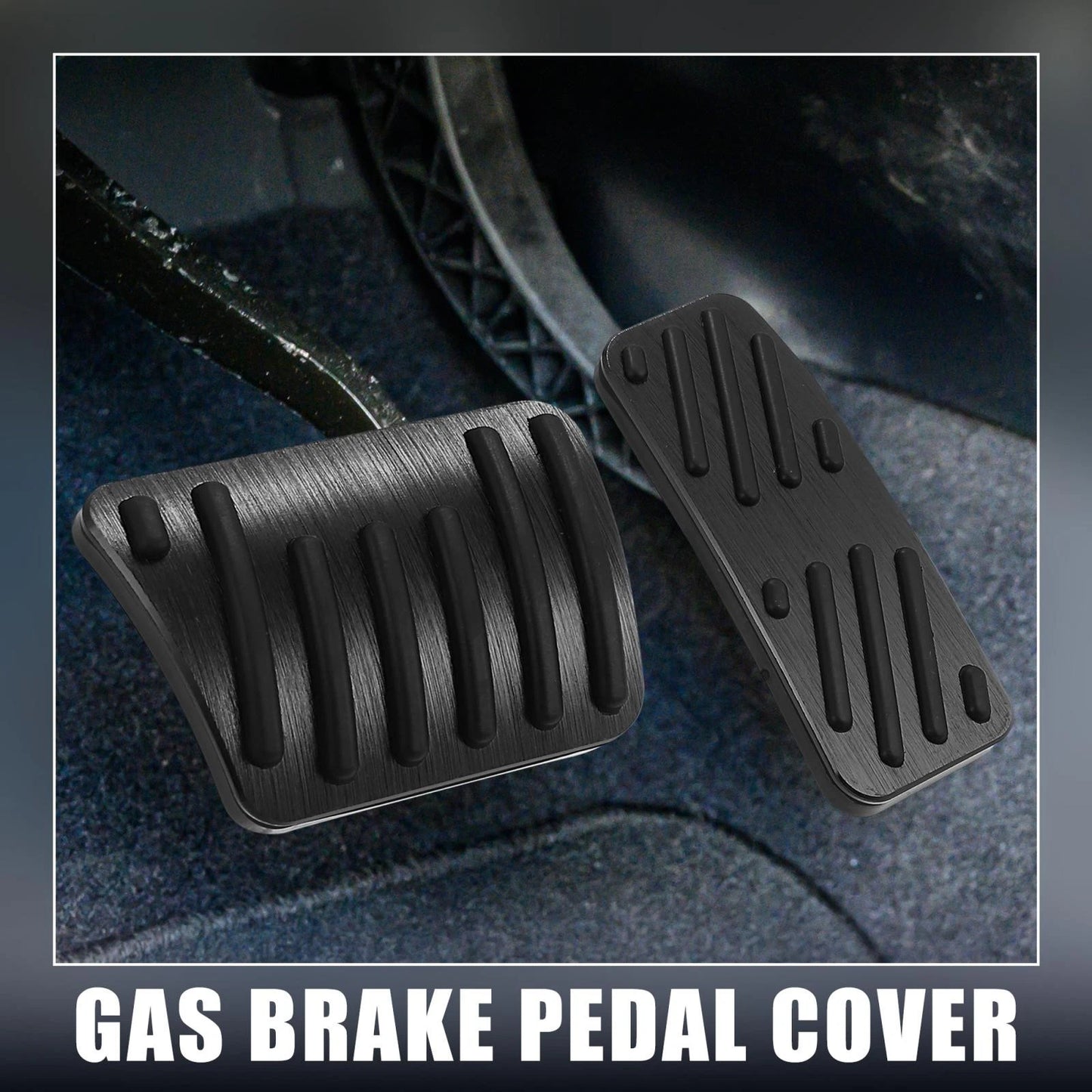 Set of 2 Brake Pedal Gas Accelerator Covers for Jeep Cherokee (2014–2021) Black