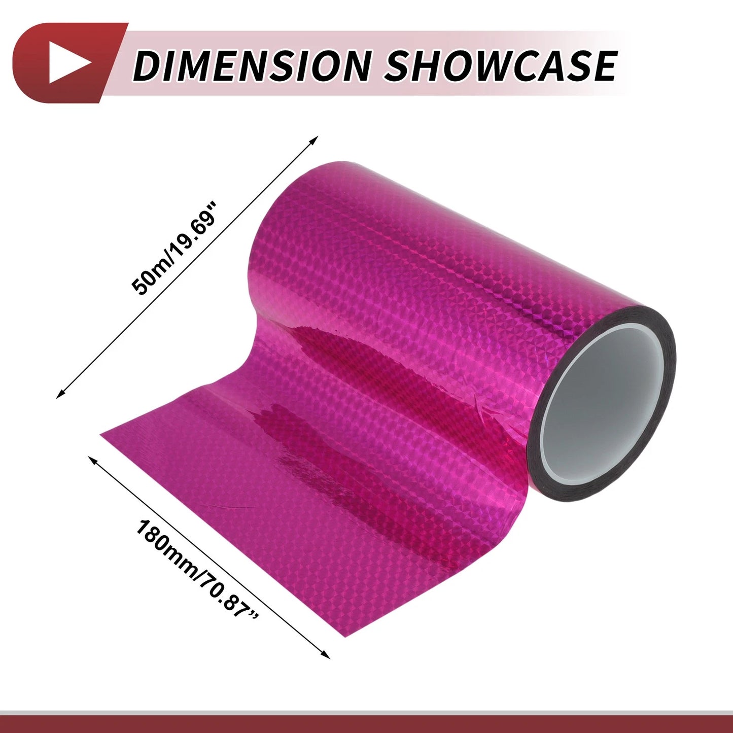 Pinstripe Tape 180mmx50m for Car Motorcycle Boat Laser Purple (1 Pcs)