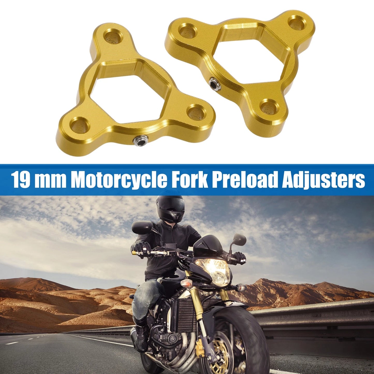 2X 19mm Racing Motorcycle Rider Fork Preload Adjusters for MotorBike
