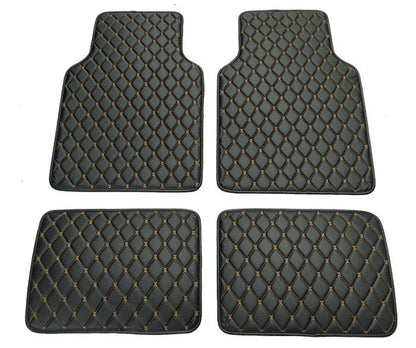 4 x Universal Black PU Leather Car Floor Mats Waterproof for All Models