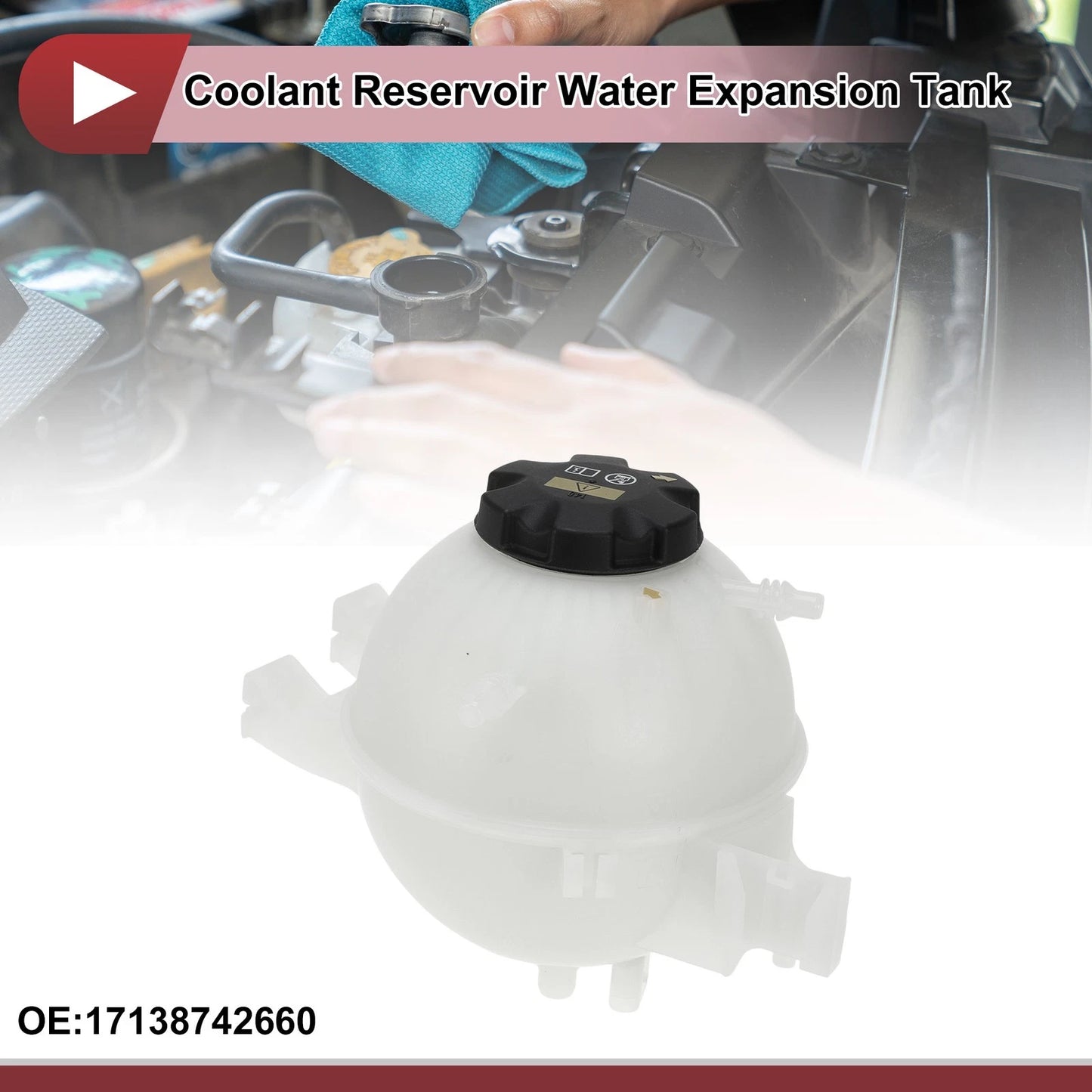 Coolant Expansion Overflow Tank with Cap No. 17138742660 for BMW X3 X4 (2018–2023)