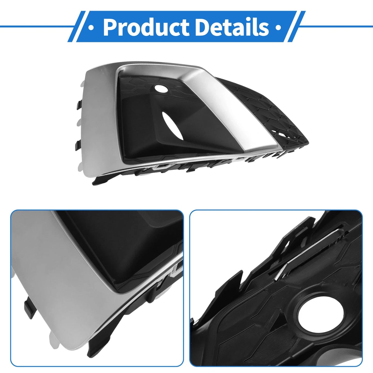 Front Right Fog Light Grill for Audi A5 (2021–2023) No. 8W6807682T3Q7 ABS