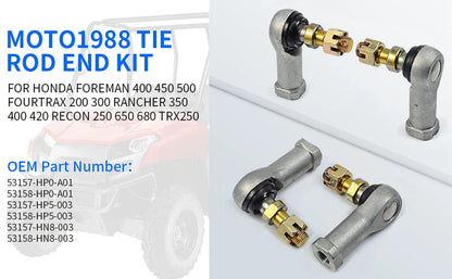 Left & Right Tie Rod End Kit 2x for Honda Foreman Rubicon 500 4x4 (2001–2019)