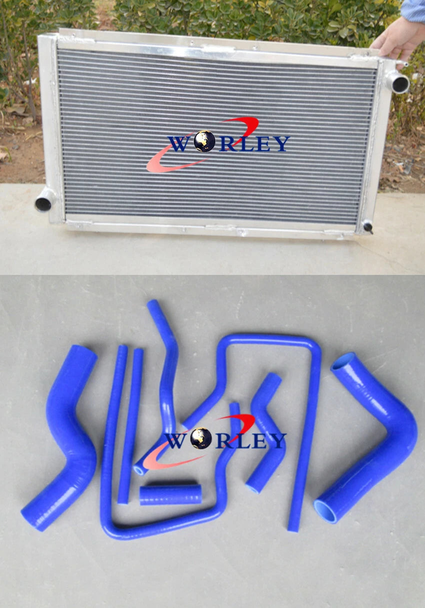 Aluminum Radiator with Blue Hose for Subaru Impreza WRX GC8 STI (1992–2000)