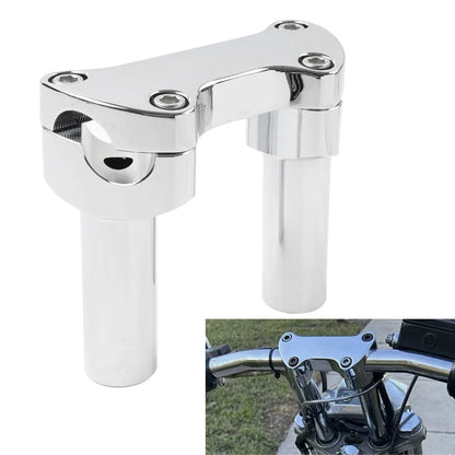 4" Handlebar Risers & 1" Top Clamp for Harley Softail, Dyna, Road King, Sportster