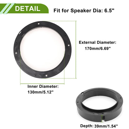 2X Speaker Spacer Ring Adapter for Volkswagen Golf