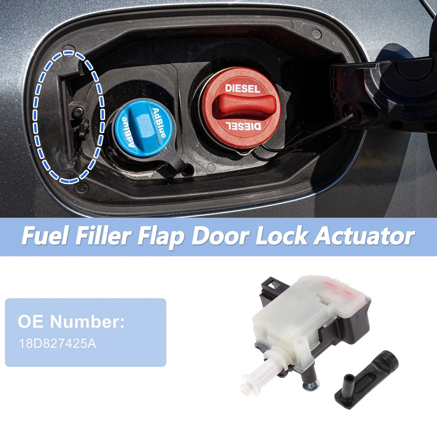 Fuel Filler Flap Door Latch Lock Actuator Motor for VW Lavida (2018–2023)
