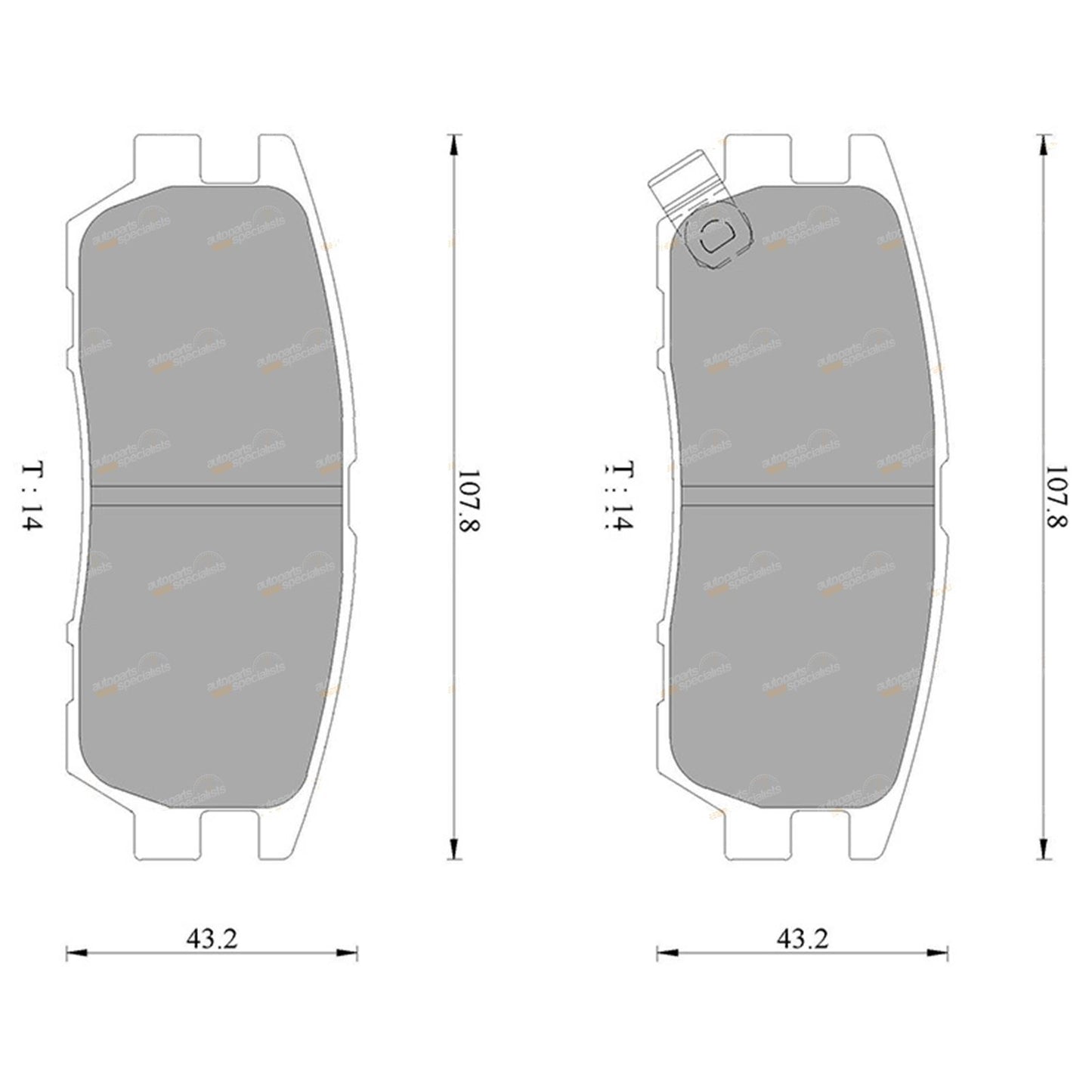 Set of 4 Brembo Rear Disc Brake Pads for Mitsubishi Magna TL (2003–2004)
