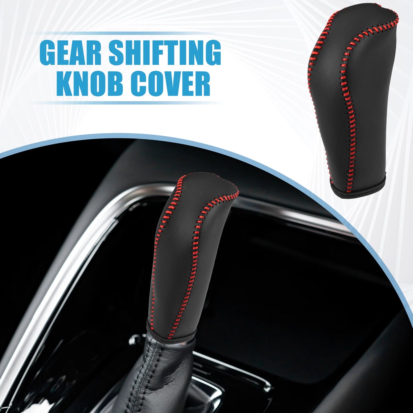 Gear Shift Lever Cover for Honda Fit (2014–2018) Red Stitches