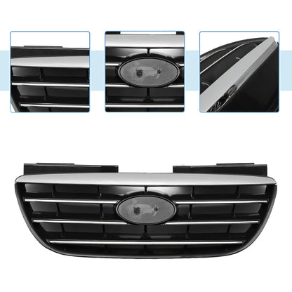 Front Upper Bumper Grille for Hyundai Elantra (2017–2020) Black Chrome