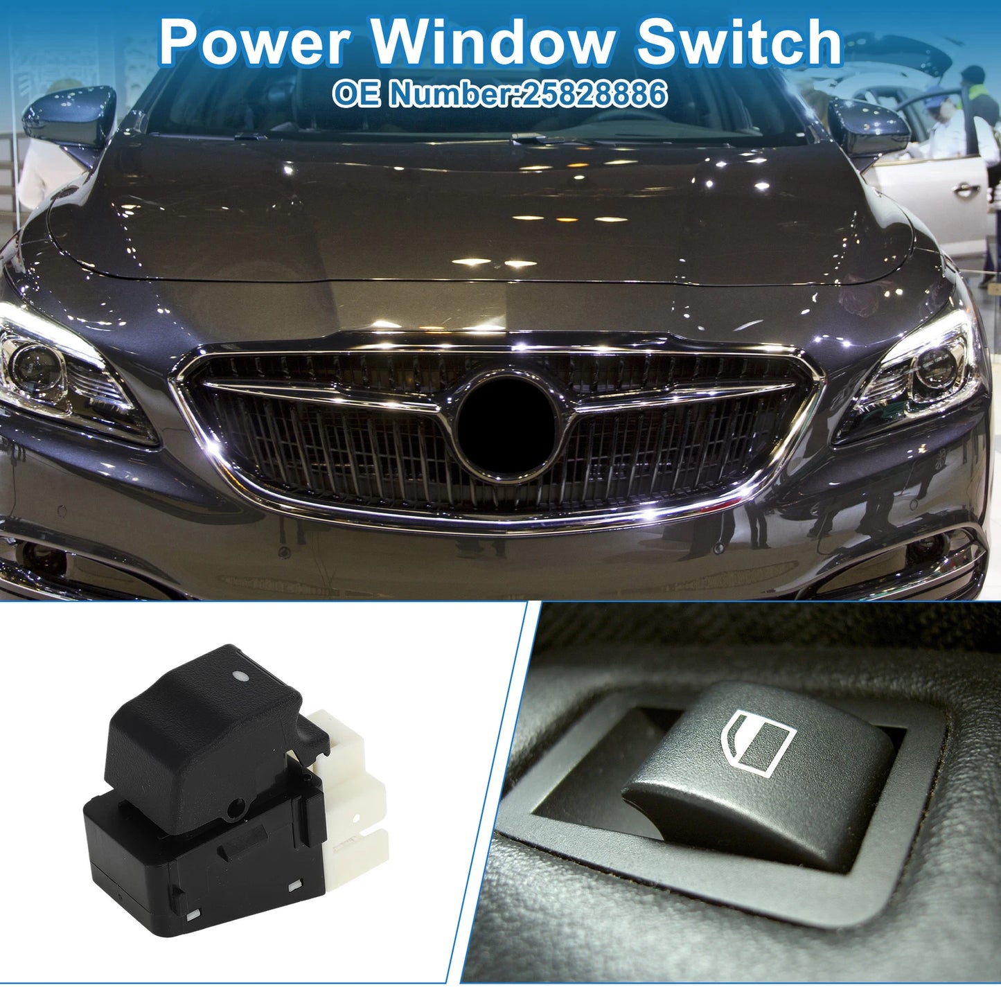 Rear Power Window Switch for Buick Lacrosse, Chevrolet Impala (2009) No. 25828886