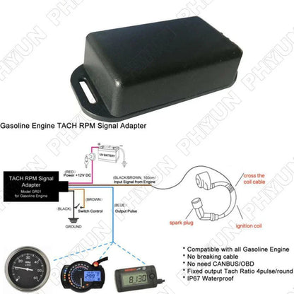 Gasoline Engine Tach Adapter RPM Signal Sensor for Vehicle Truck Boat ATV