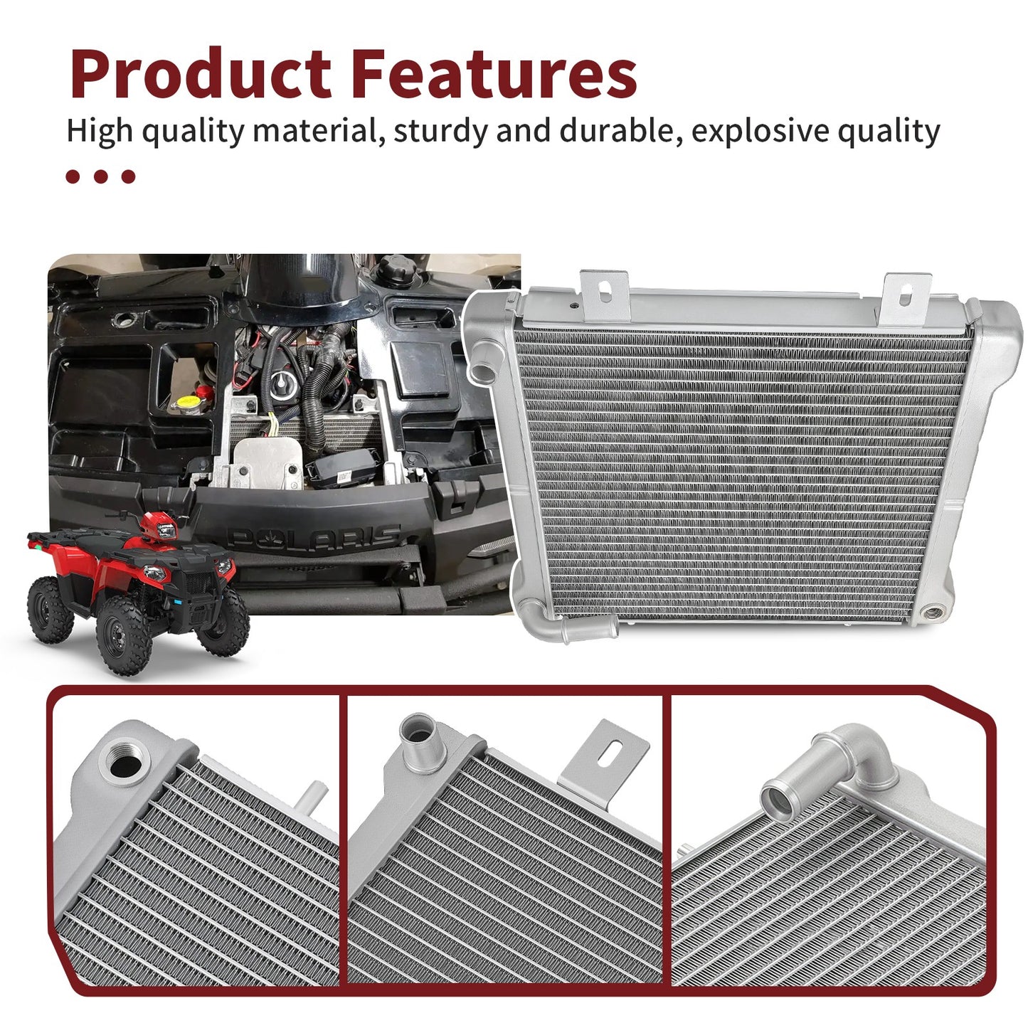 Aluminum Radiator for Polaris Diesel 455, Xpedition 425 (2000–2002)