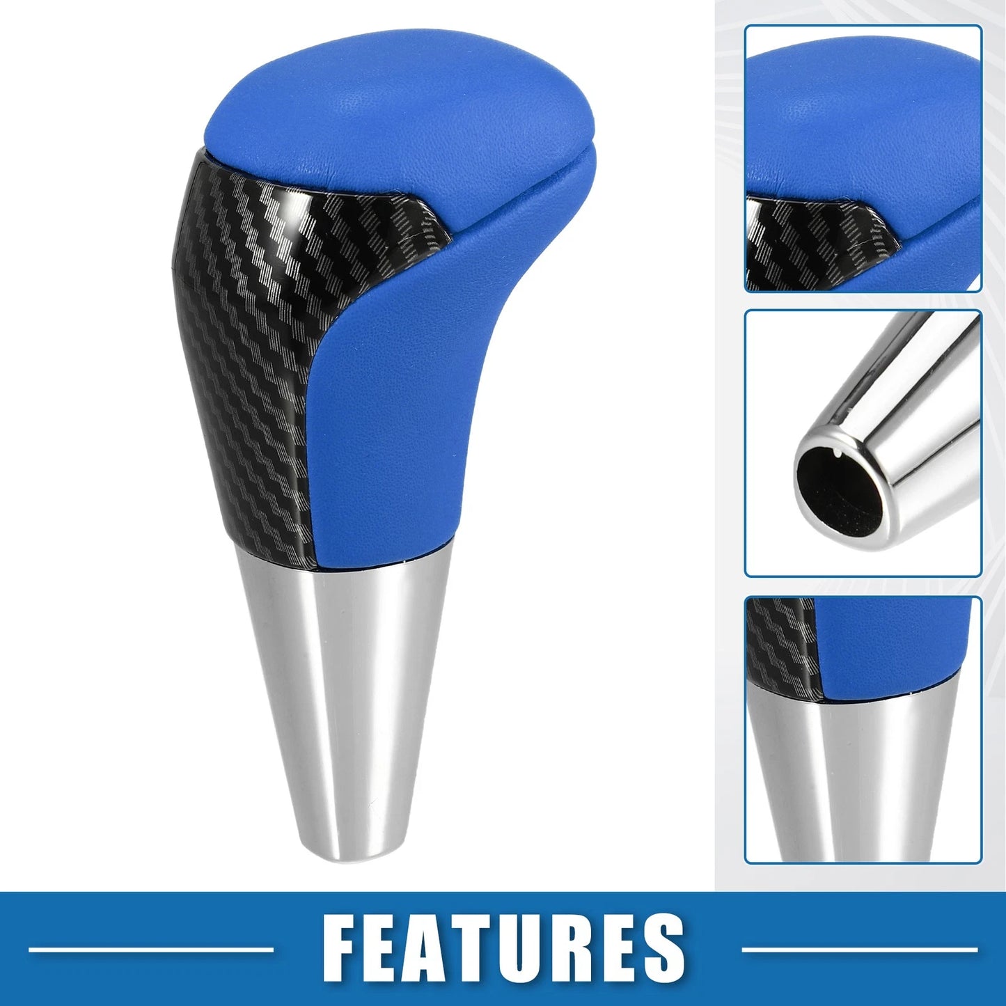 Gear Shift Knob for Toyota (Unpunched, Carbon Fiber Pattern, Blue)