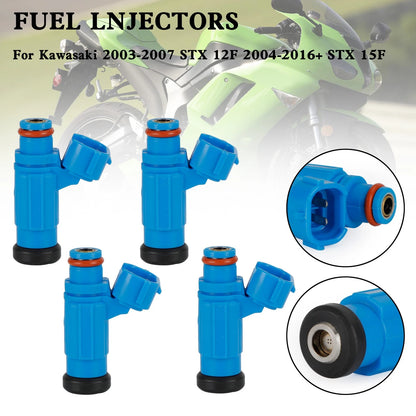 Set of 4 Fuel Injectors 49033-3707 for Kawasaki STX 12F (2003–2007) STX 15F (2004–2016)