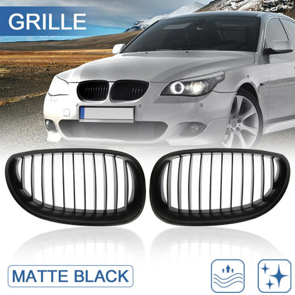 Matte Black Grill for BMW E60/E61 528i 535i 525i 530i 530xi 545i M5 (2003-2009)