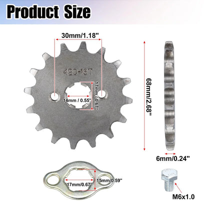 16T 17mm Front Sprocket for Honda 50cc 70cc 90cc 110cc 125cc
