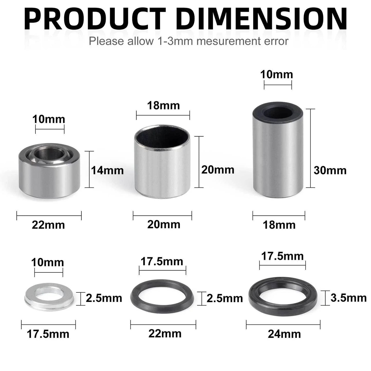 Front Upper Lower Shock Bushing Kit for Honda TRX400EX (2004–2008)