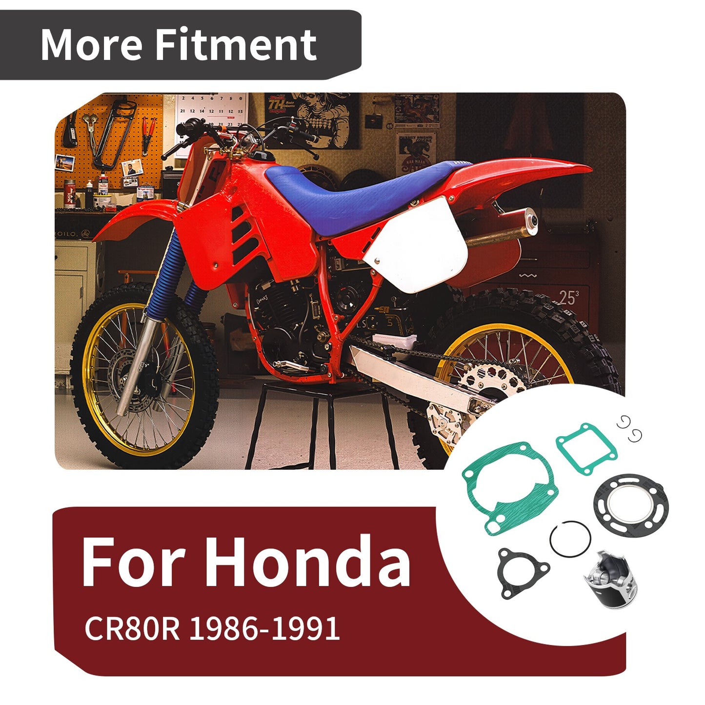Top End Rebuild Kit for Honda CR80R (1986–1991)