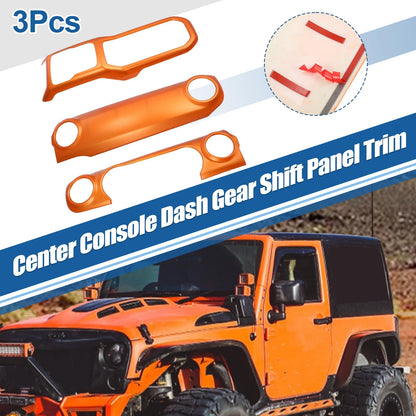 3pcs Dashboard Gear Shift Panel Cover for Jeep Wrangler JL/JLU Gladiator JT (2018–2023)
