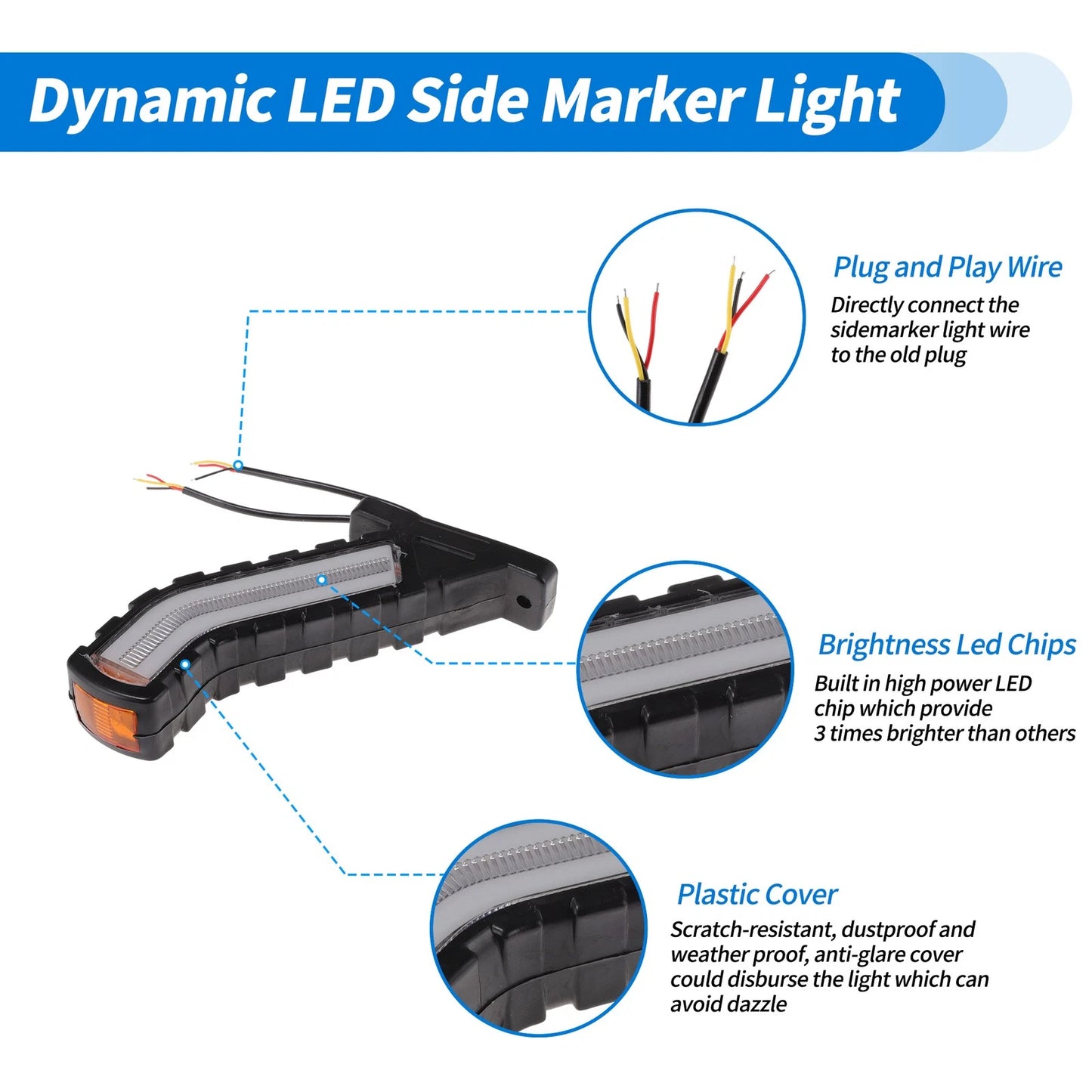 2X LED Side Fender Marker Light