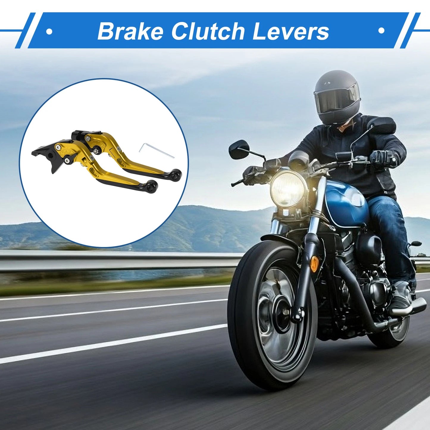 Adjustable Brake Clutch Lever for Yamaha YZF R1 (2002–2023) Gold Black