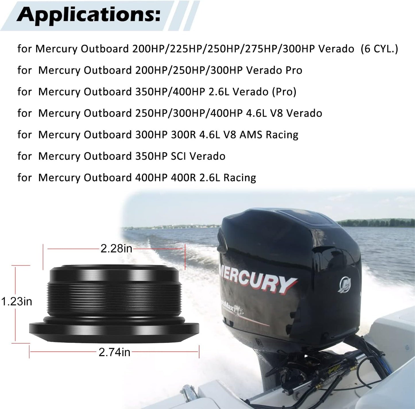 Trim Cap Seal Kit for Mercury Outboard 200HP (2004–2023) 2Pcs