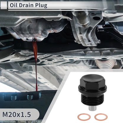 Set of 1 M20x1.5 Engine Oil Drain Plug with Gasket for Car Motorcycle Boat