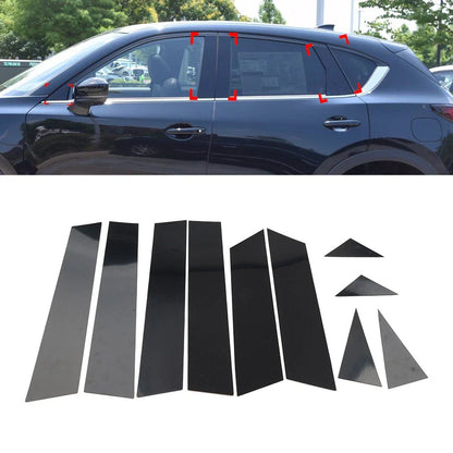 Pillar Post Set Door Window Trim Covers Gloss Black for Mazda CX-5 (2017-2024)
