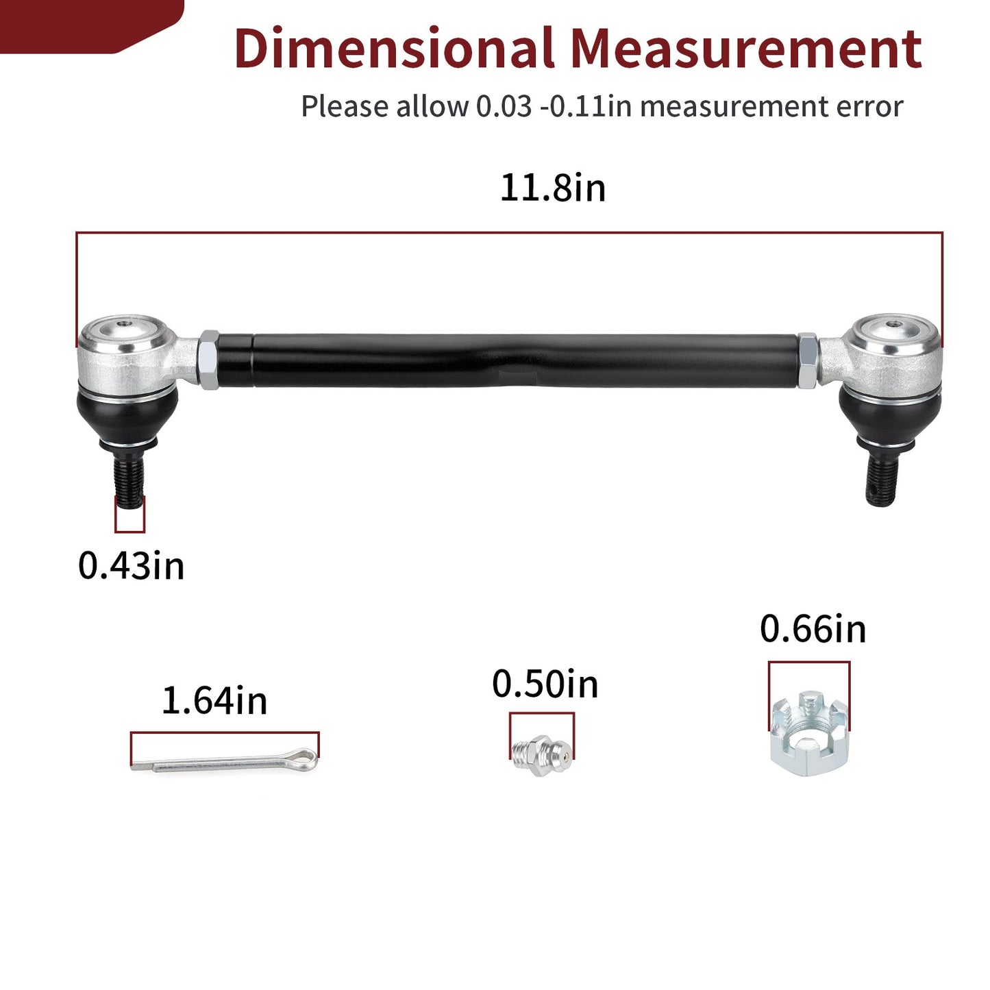 2Pcs Steering Tie Rod & Shaft Assembly for EZGO TXT Medalist (1994–2001)