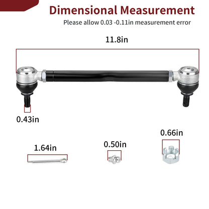 2Pcs Steering Tie Rod & Shaft Assembly for EZGO TXT Medalist (1994–2001)
