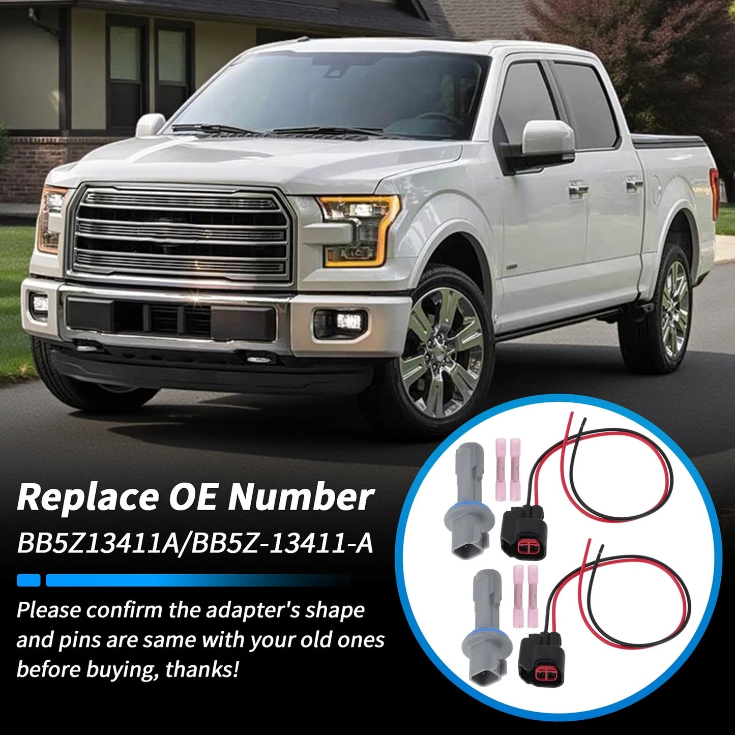 BB5Z13411A Side Marker Light Bulb Socket for Ford F-150 F250 (2015–2023)