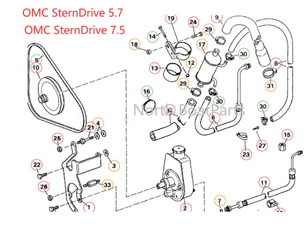 Power Steering Pump for Volvo Penta OMC 5.0 5.7 7.4 8.2 L