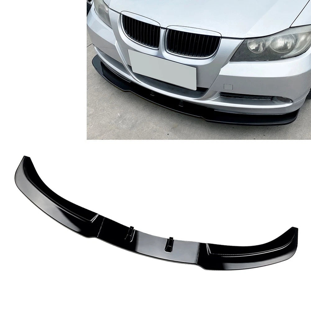 Bright Black Front Bumper Lip Spoiler for BMW 3 Series E90 E91 (2005–2008)