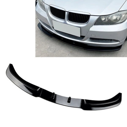 Bright Black Front Bumper Lip Spoiler for BMW 3 Series E90 E91 (2005–2008)