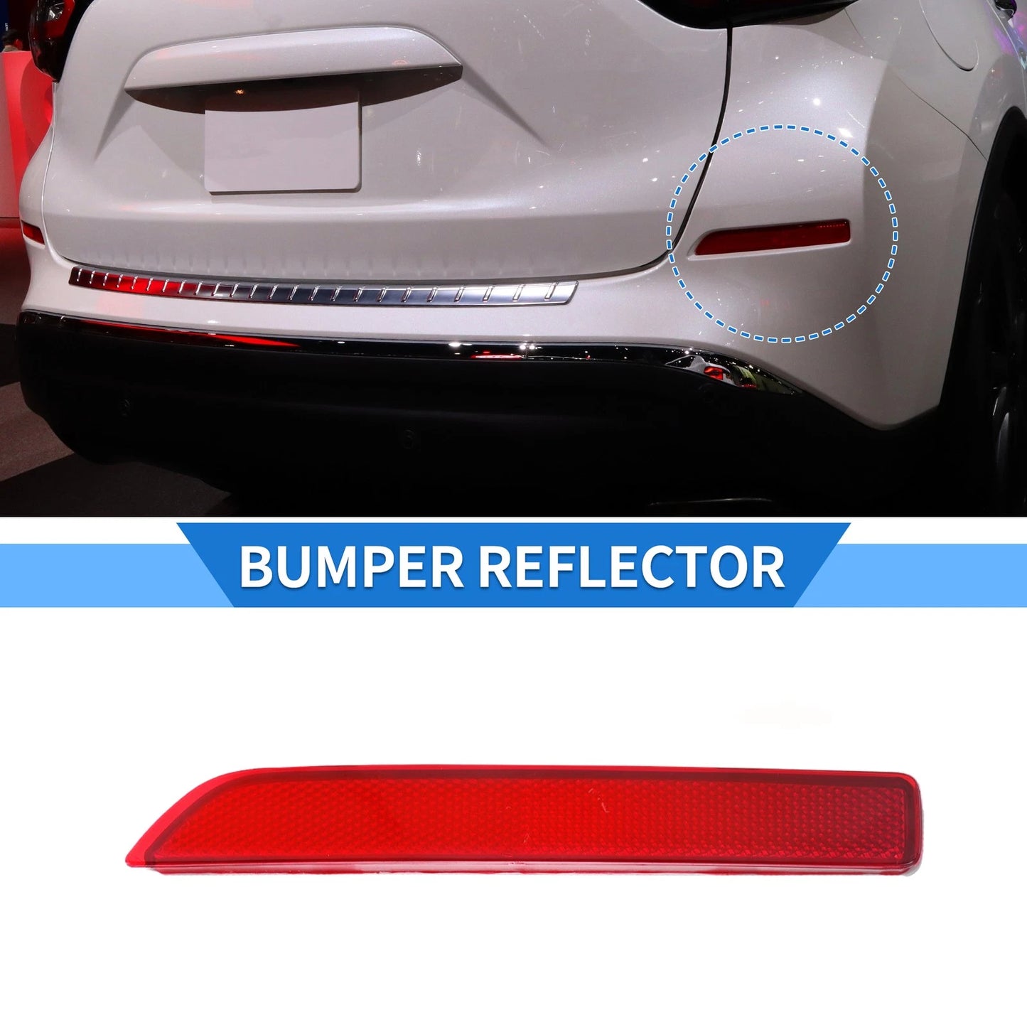 Rear Right Bumper Reflector No. 265608990B for Nissan Murano (2016–2023) Red