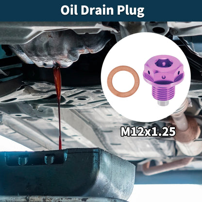 M12x1.25 Magnetic Oil Drain Plug for Universal Applications (Titanium Alloy)
