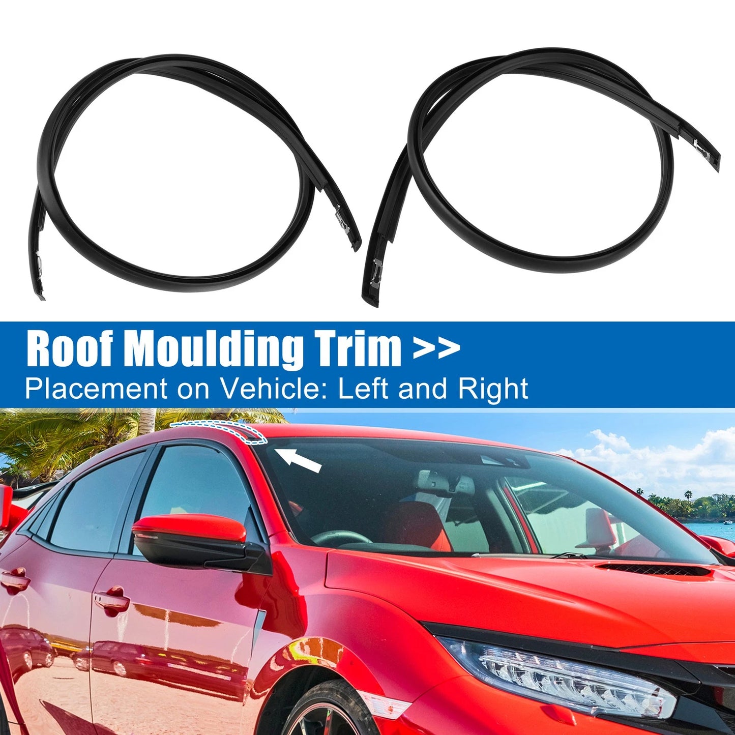2 Pcs Sealing Strips for Honda Civic (2012–2015) No. 74306TR0A11/74316TR0A11