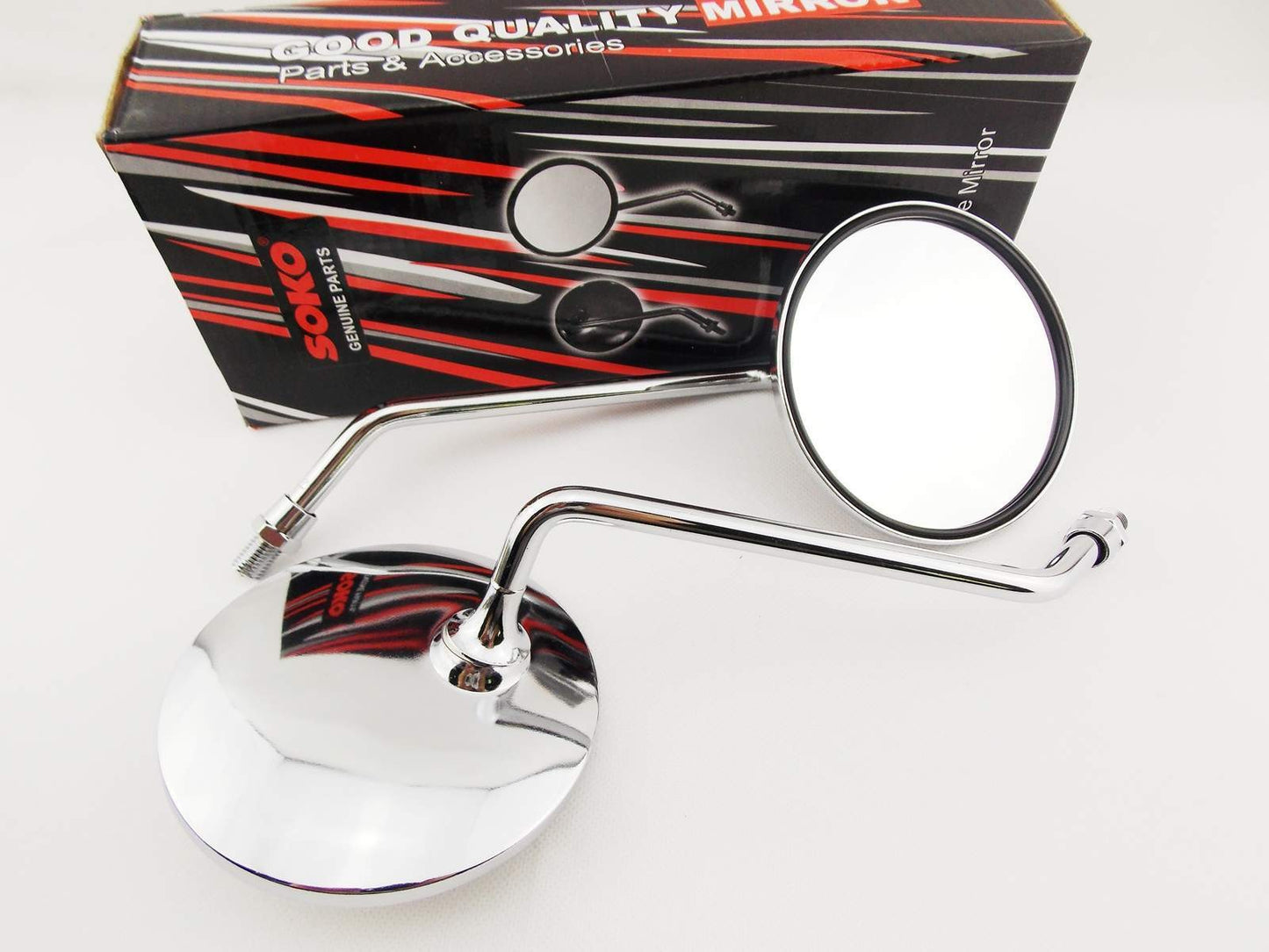 Chrome Round Rear View Mirrors for Suzuki T500 (1968–1975)