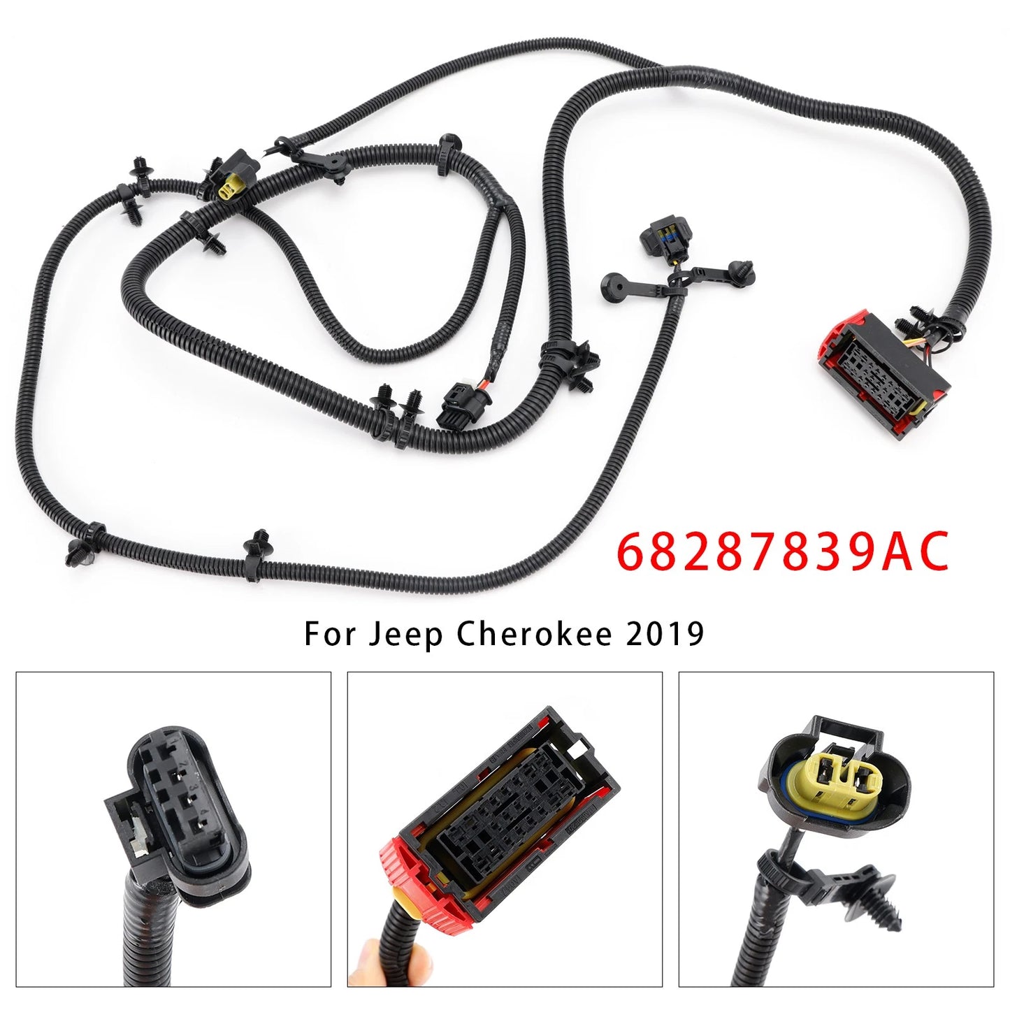 Front Fascia Wiring Harness 68287839AC for Jeep Cherokee (2019)