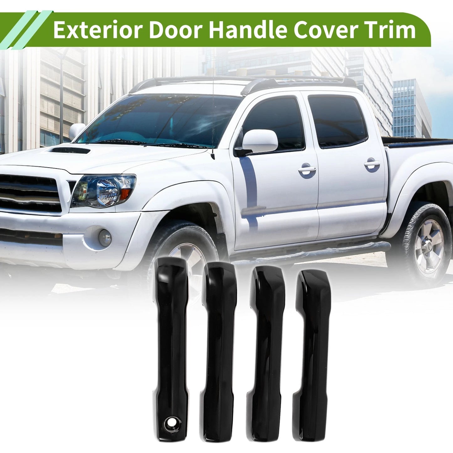 Set of 1 Exterior Door Handle Cover Trim for Toyota Tacoma (2024–2025) Gloss Black ABS
