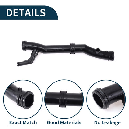 Radiator Hose Coolant Pipe for Volkswagen Jetta (2011–2014) 1 Pcs Black Plastic