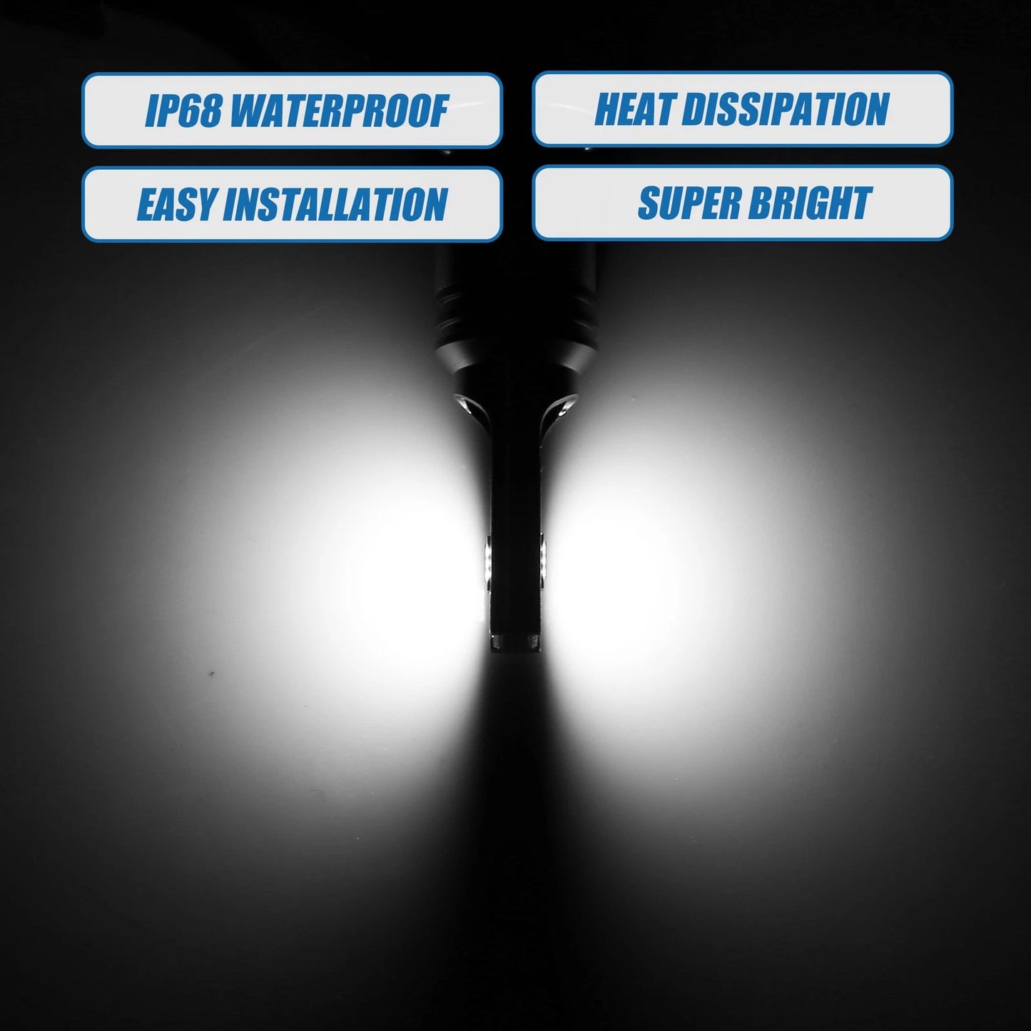 Set of 2 H16 LED Fog Light Bulbs 3570 Chips for Auto Car